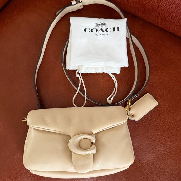 Coach Pillow Tabby Ivory Leather Shoulder Bag 18 - Picture 3 of 16